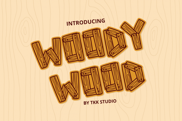 Funny Font Woody Wood