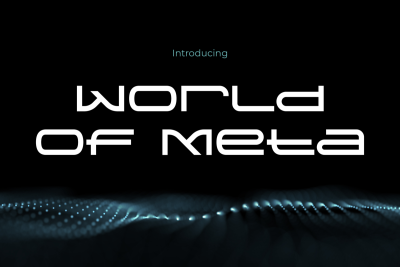 Futuristic font world of meta